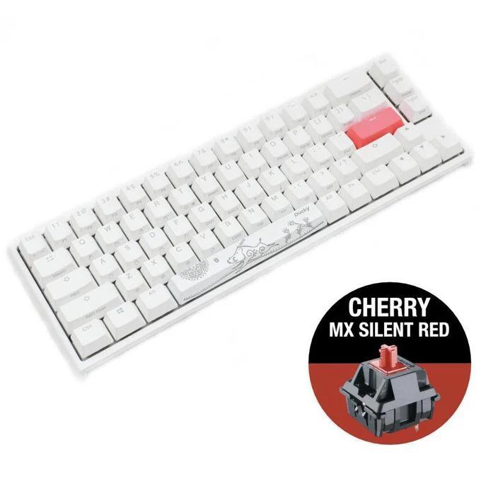 Ducky One 2 SF White RGB Mechanical Keyboard-Cherry Silent Red Switch - لوحة مفاتيح